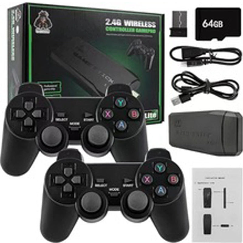 Consola Retro Sem Fios 2 Jogadores - 64GB, 20000 Jogos Clássicos, HDMI