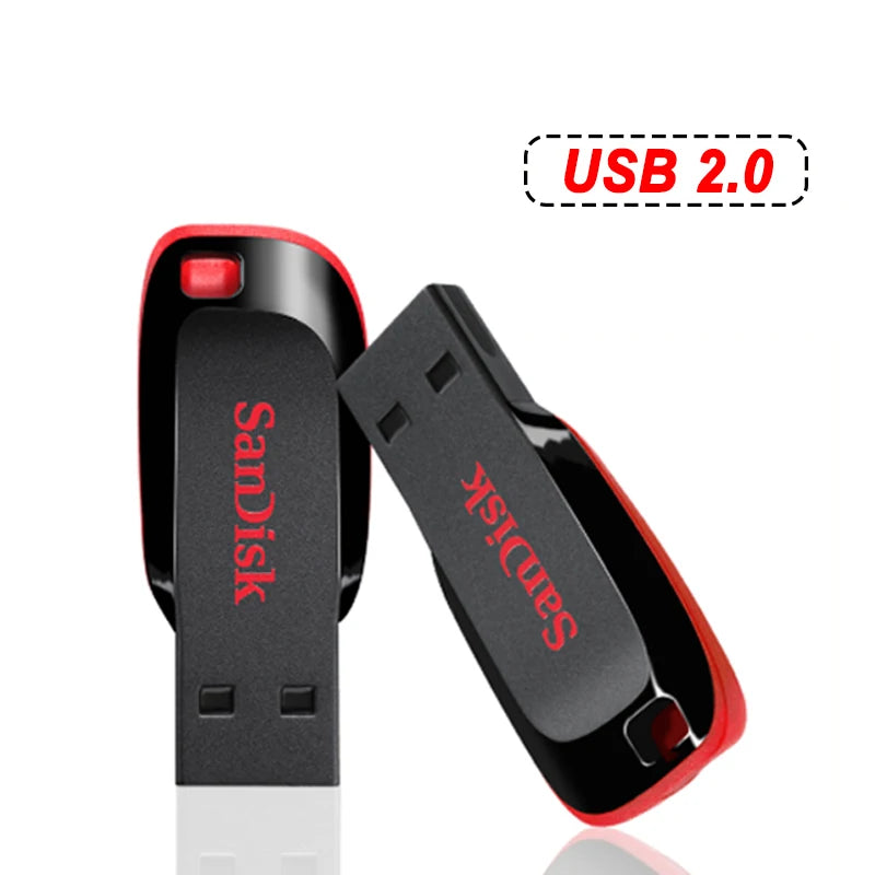Pendrive Sandisk Mini USB 2.0 - 16GB/32GB/64GB/128GB, Armazenamento Portátil para Telemóvel