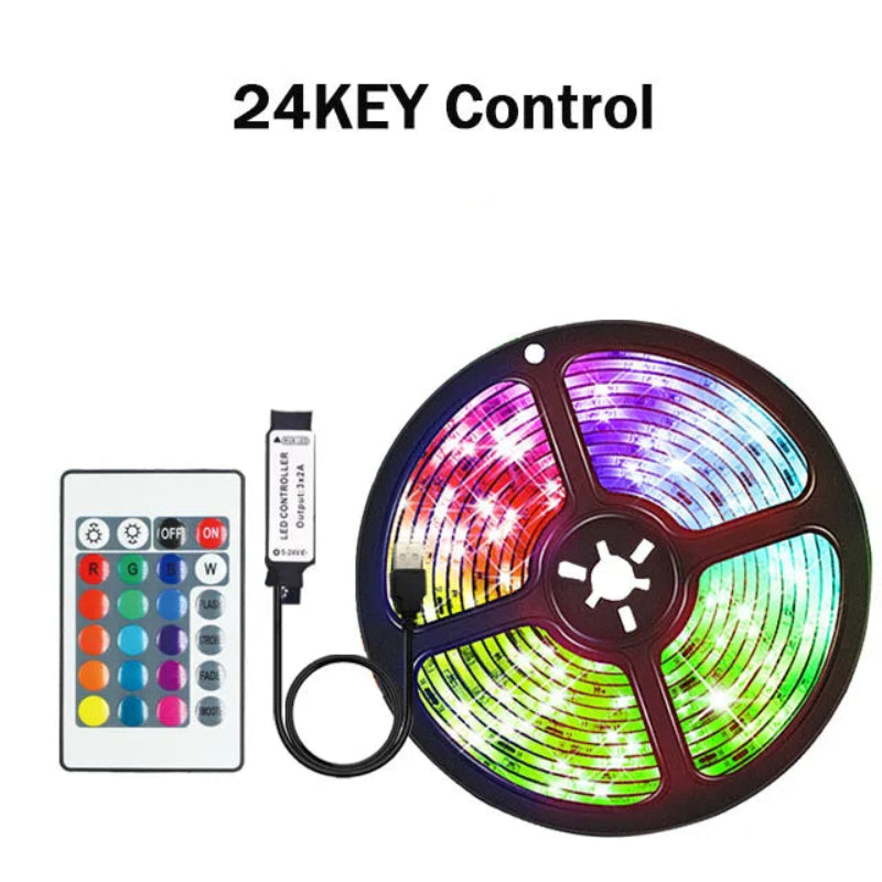 Fita LED USB RGB 1-30M - Tuya APP, 5050, Decoração Quarto/TV, Mudança Cor