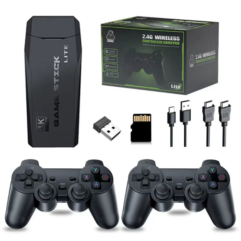 Consola Retro Sem Fios 2 Jogadores - 64GB, 20000 Jogos Clássicos, HDMI