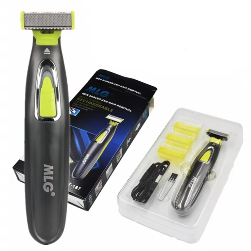 Barbeador Elétrico MLG - Portátil, Recarregável USB, Aparador Corpo, Lavável