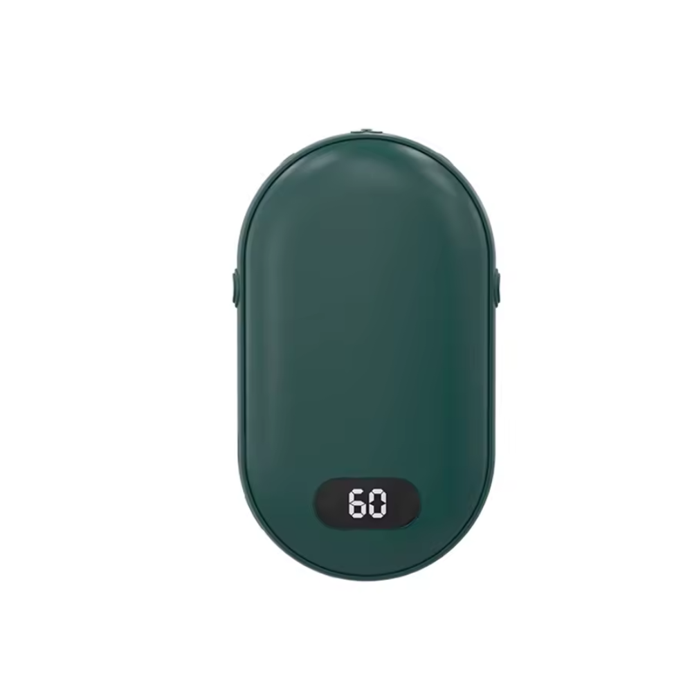 Aquecedor de Mão 2 em 1 Power Bank, Temp. Ajustável, 10h Calor, Inverno