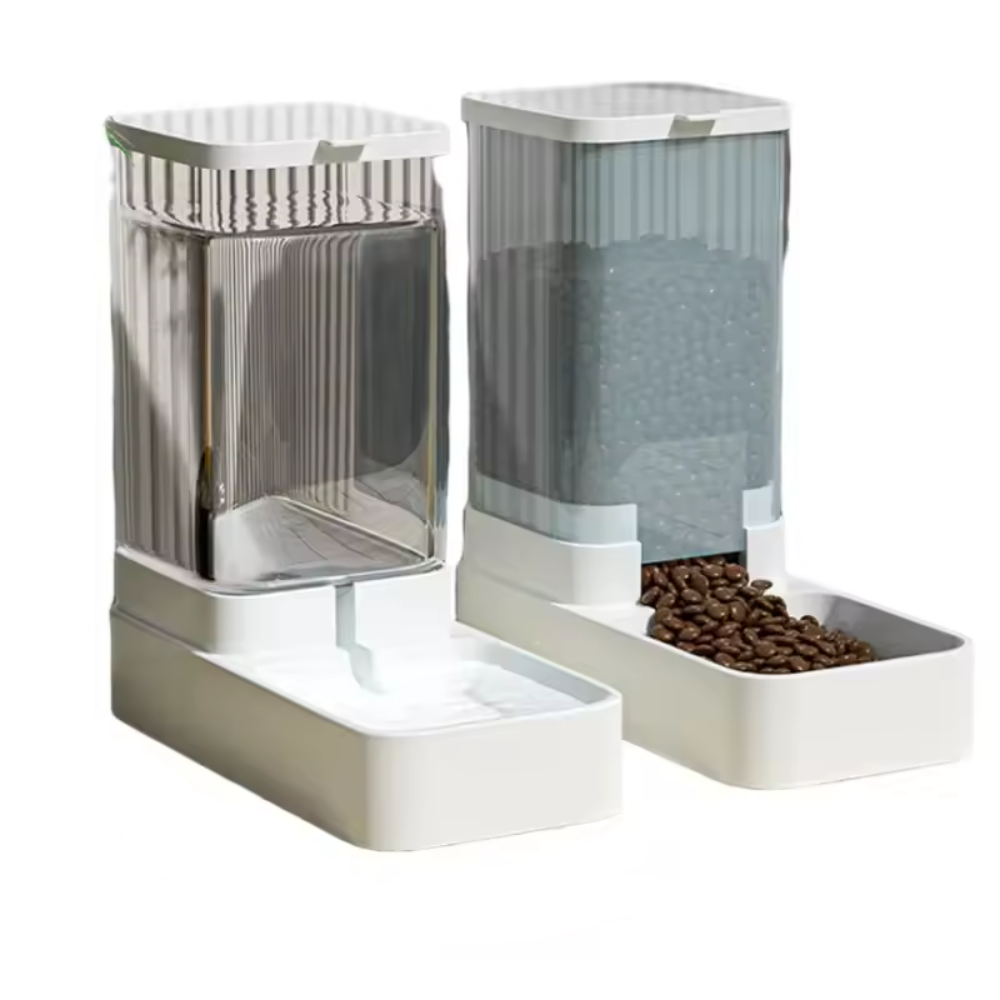 Alimentador Automático Cães/Gatos - Água e Comida, Transparente, Grande Capacidade
