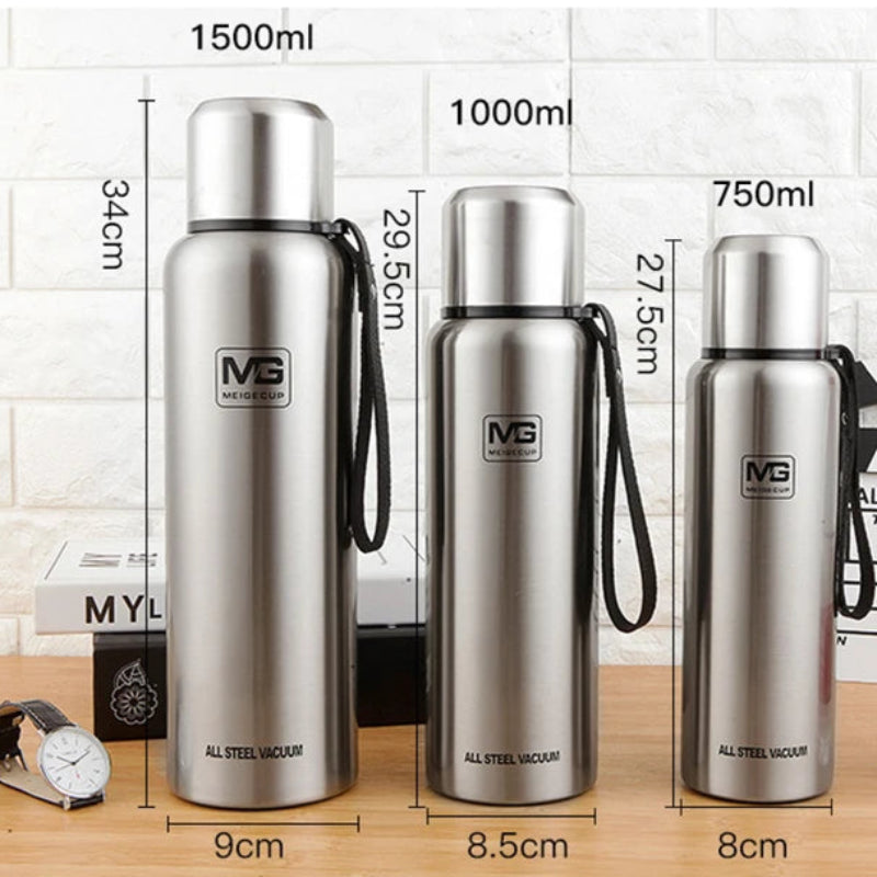 Garrafa Térmica UPORS Aço Inoxidável 500/700/1000/1500ml - 24h Quente/Frio, Portátil