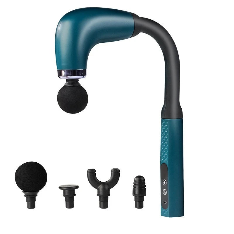 Pistola de Fáscia Inteligente Gancho Curvo 2024 - 9 Níveis, Alívio Dor Costas, Portátil