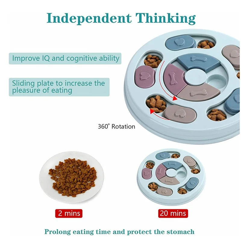 Tigela Comida Lenta Cães/Gatos - Brinquedo Educacional, Anti-Tédio, Alimentação Interativa