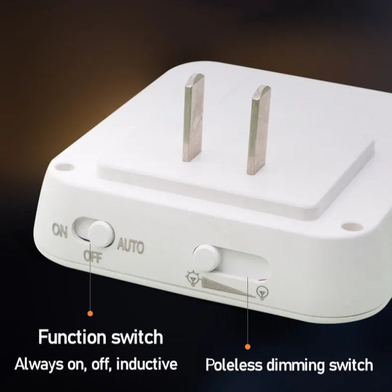 Luz Noturna LED Sensor Movimento - Quente/Frio, Regulável, Tomada EU