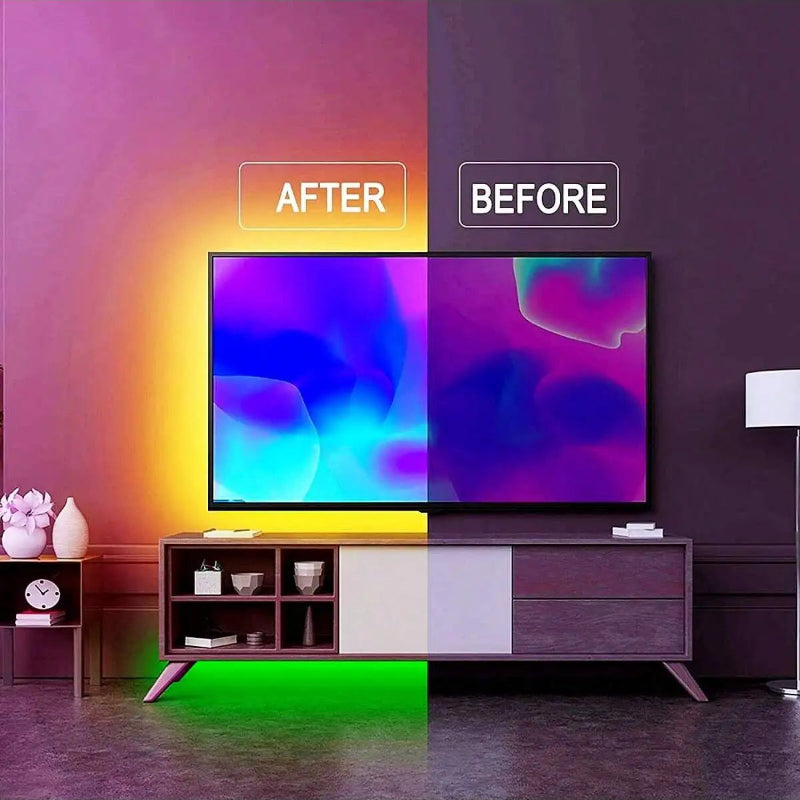 Fita LED USB RGB 1-30M - Tuya APP, 5050, Decoração Quarto/TV, Mudança Cor