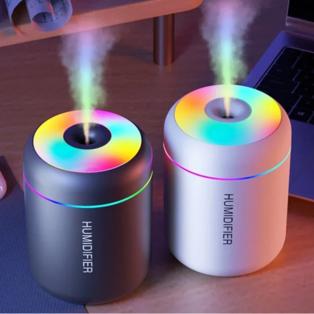 Mini Umidificador de Ar 180ML USB - Difusor Aroma, Aromaterapia, Luzes LED, Casa/Carro