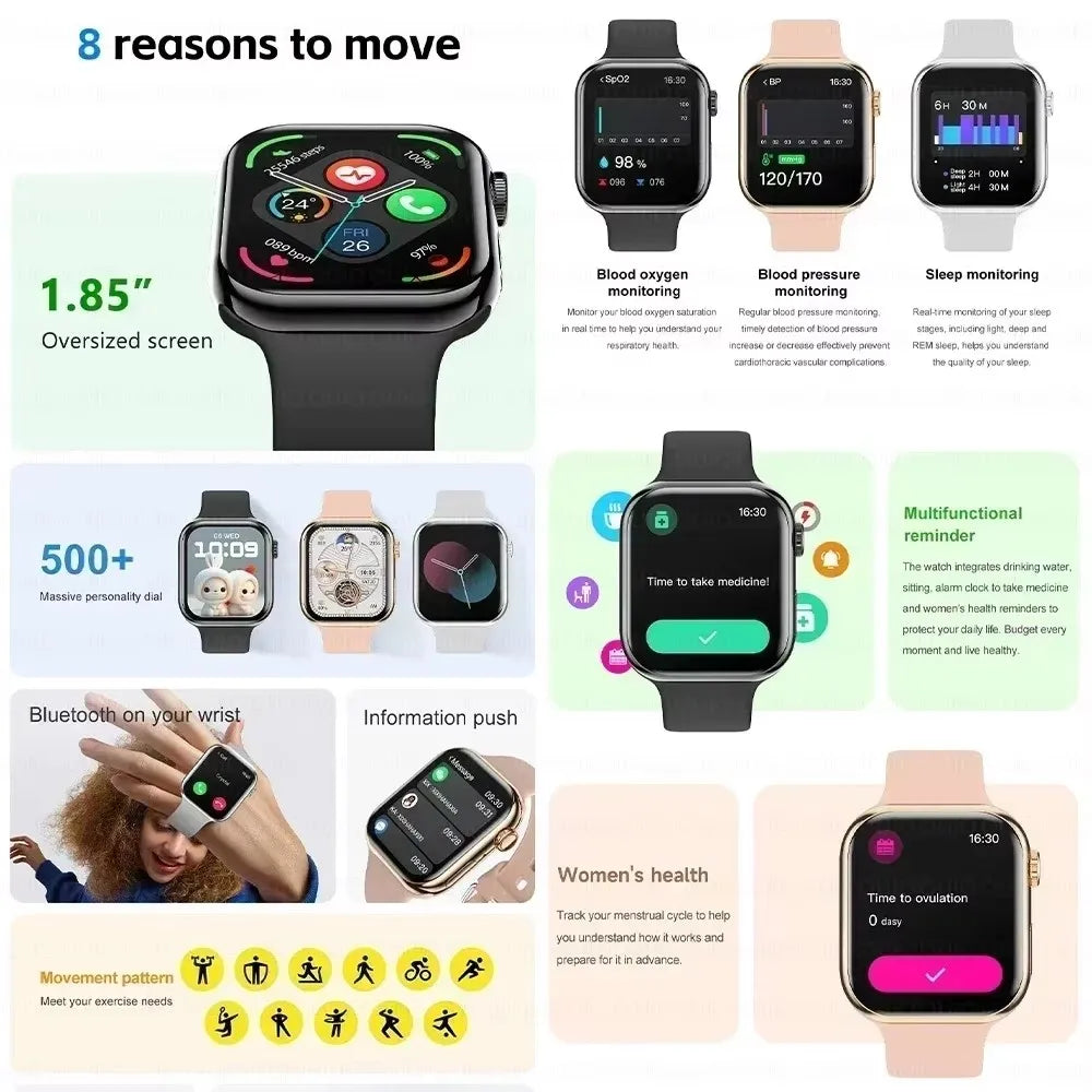 Smartwatch DT Series 10 GPS — Ecrã Always-On, NFC & Chamadas Bluetooth