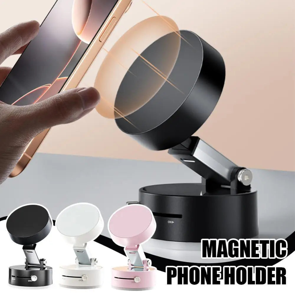 Suporte Magnético Telemóvel Ventosa Dupla Face - 360°, Dobrável, Universal