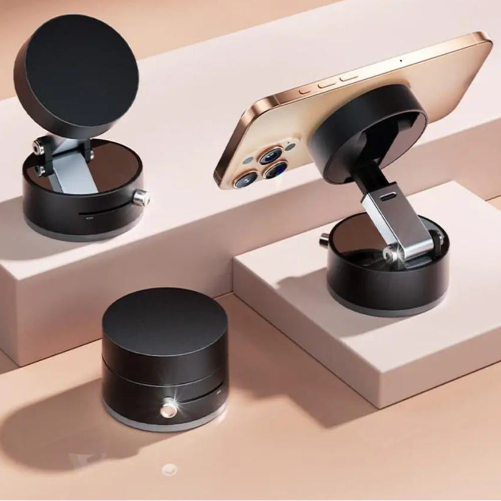 Suporte Magnético Telemóvel Ventosa Dupla Face - 360°, Dobrável, Universal