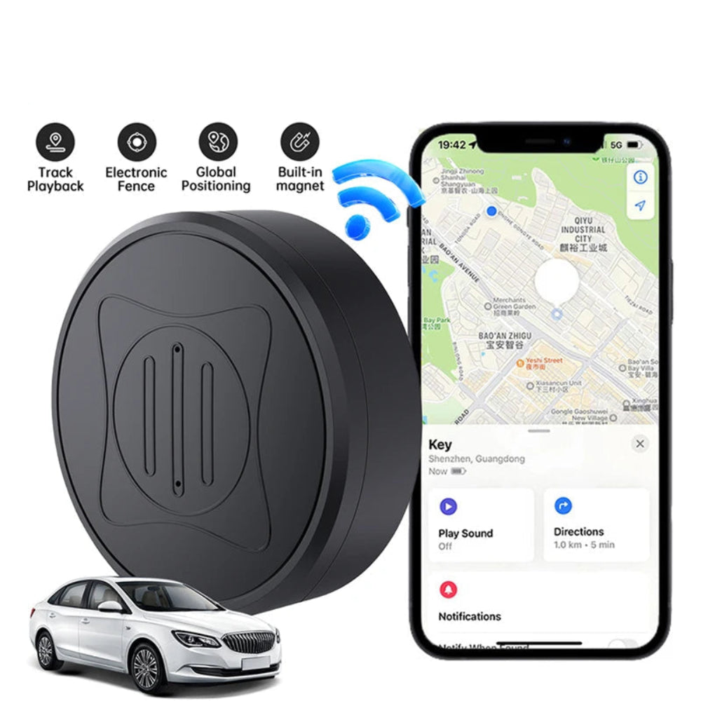 Mini Rastreador GPS Magnético - Anti-Perda, Carro, Animais, Crianças, App iOS/Android