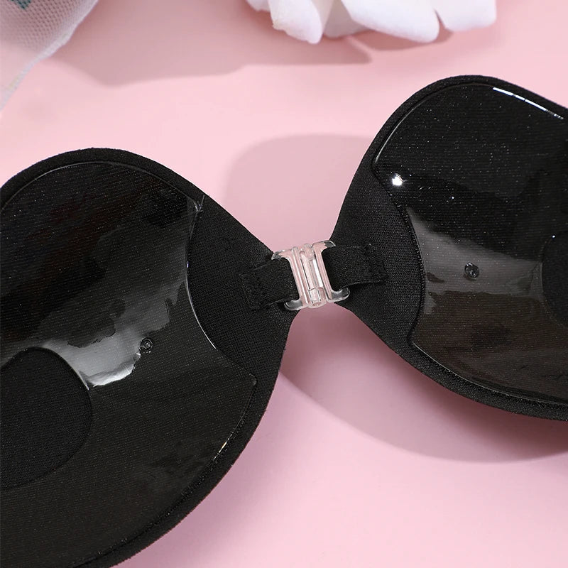 2 Pares Adesivos de Silicone Push Up Invisível - Sutiã Nude Autoadesivo, Levanta Seios, Sem Alças, Casamento/Festa