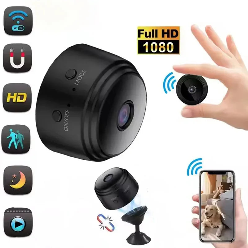 Mini Câmera IP Sem Fio A9 - 1080P HD, Visão Noturna, WiFi, Vigilância, Segurança Casa Inteligente