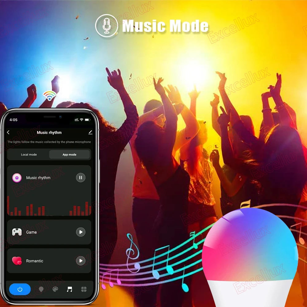 Lâmpada LED Inteligente Tuya E27 15W - WiFi/Bluetooth, RGB, Alexa/Google, 220V/85-265V