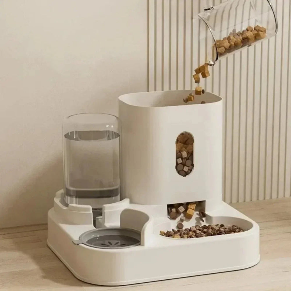 Alimentador Automático Cães/Gatos - Água e Comida, Grande Capacidade, Sem Eletricidade