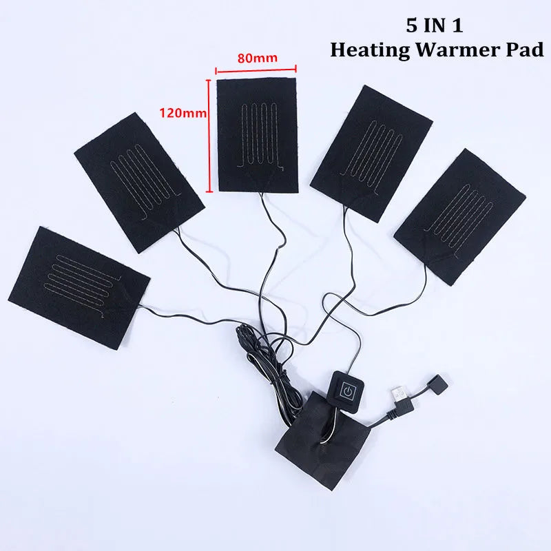 Almofada Aquecedora USB 3 Engrenagens - Temp. Ajustável, Roupa/Colete/Jaqueta, Lavável