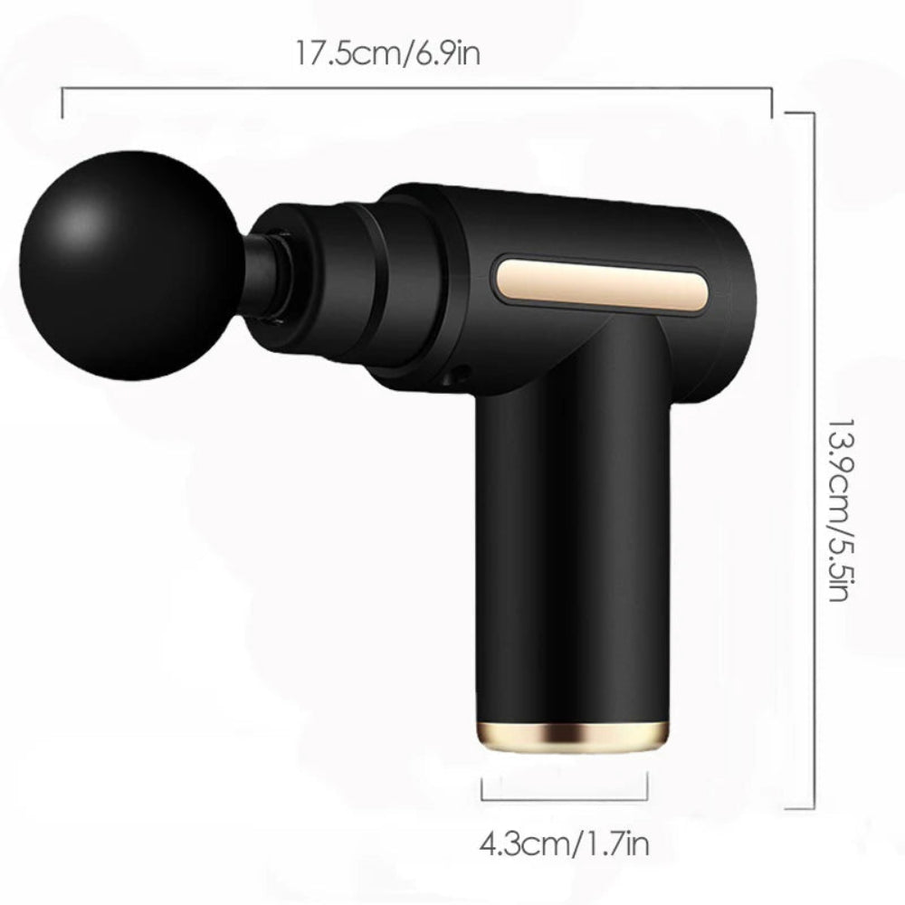Mini Pistola de Massagem Muscular Portátil - Alívio Dor, Relaxamento, Viagem, USB-C