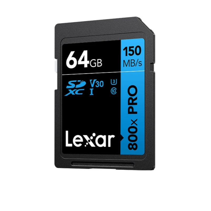Cartão de Memória Lexar SD Pro 800x - 32GB/64GB/128GB - 150MB/s, UHS-I, C10/V10/V30