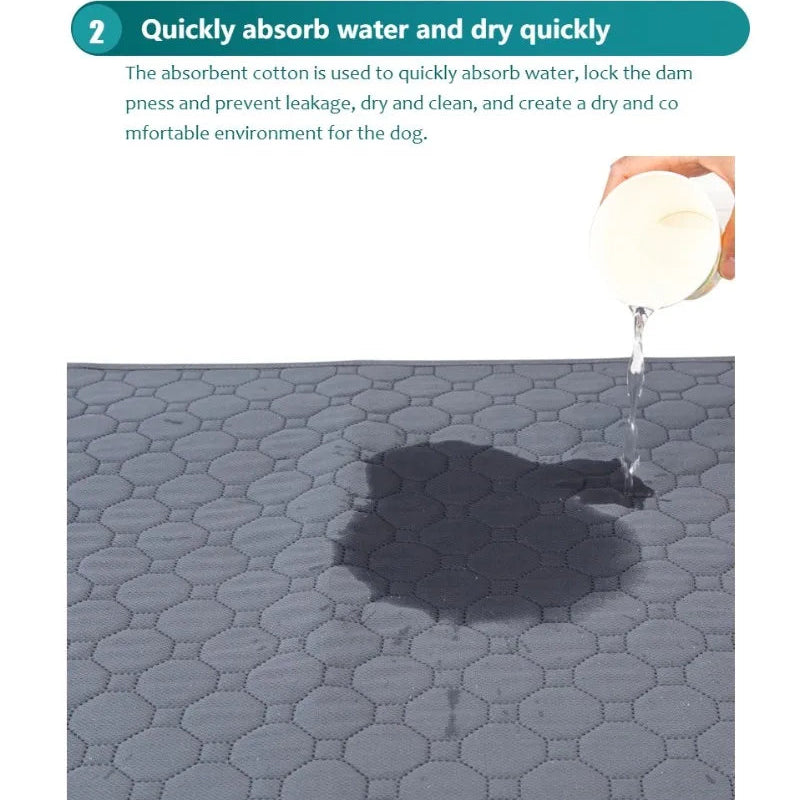 Almofada Urina Cão Reutilizável - 4 Camadas, Absorvente, Lavável, Treino/Cama/Carro