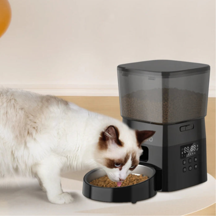 Alimentador Automático ROJECO - Botão, LCD, Programável, Gatos/Cães, 50-200g
