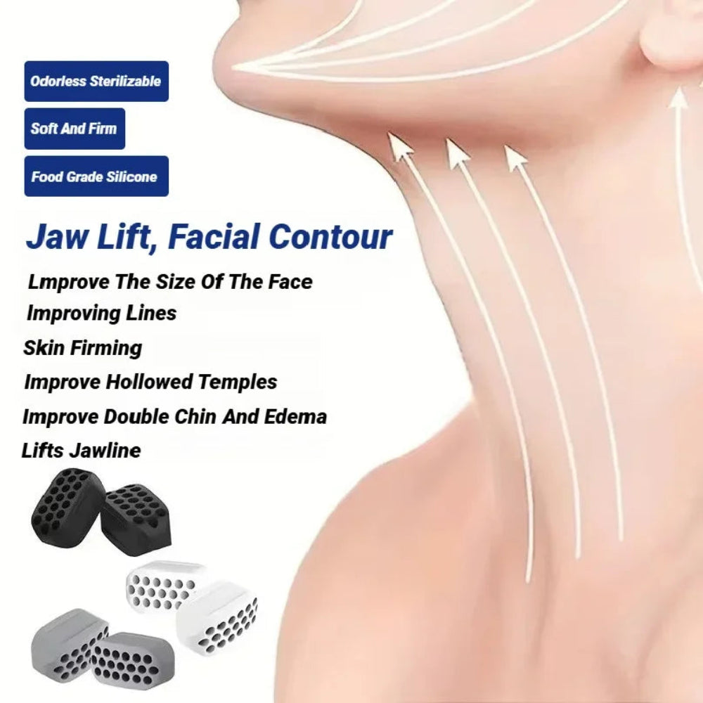 Exercitador de Mandíbula e Tonificador Facial – Kit de Treino Muscular em Silicone