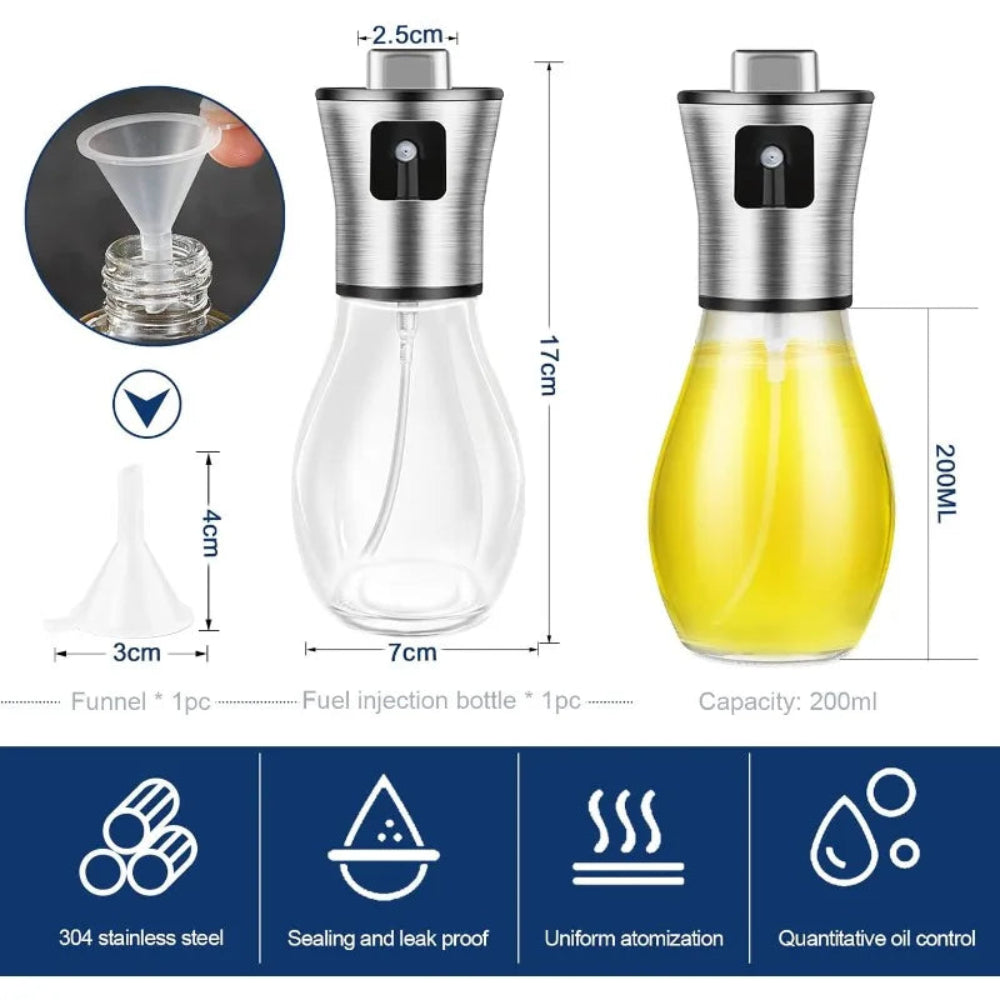 Pulverizador de Azeite e Óleo para Cozinhar Garrafa de Spray 200ML
