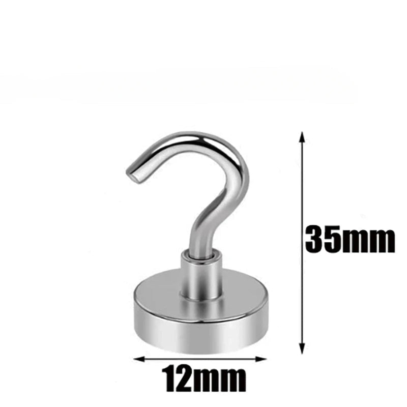 Ganchos Magnéticos Fortes - 05/ 10 Peças, Resistentes, Chaves/Cozinha/Banheiro, 1.5kg/2kg