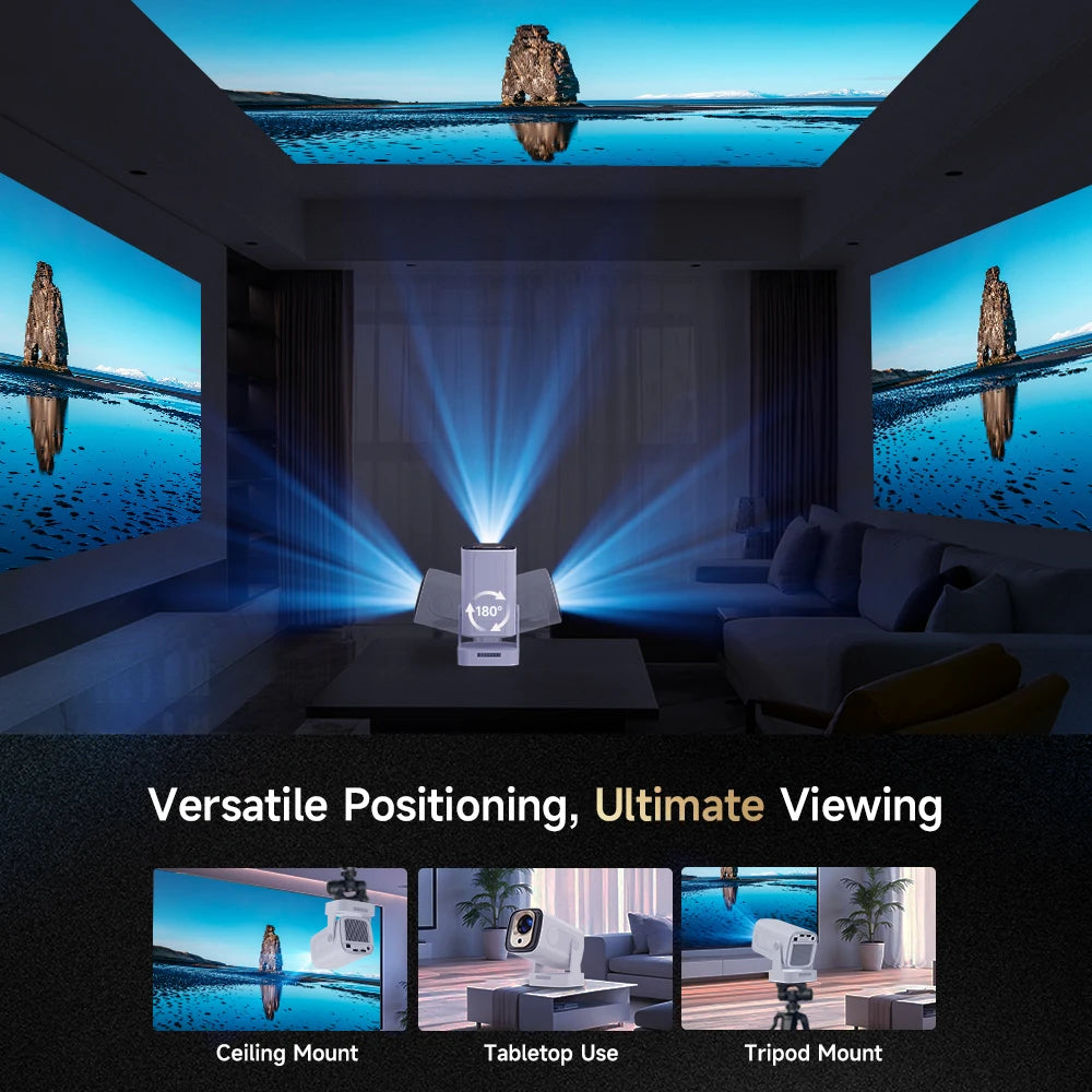 Projetor Inteligente Full HD 1080P Nativo – 330 ANSI Lumens, Android TV Integrado, WiFi 6 Dual Band, Bluetooth 5.4