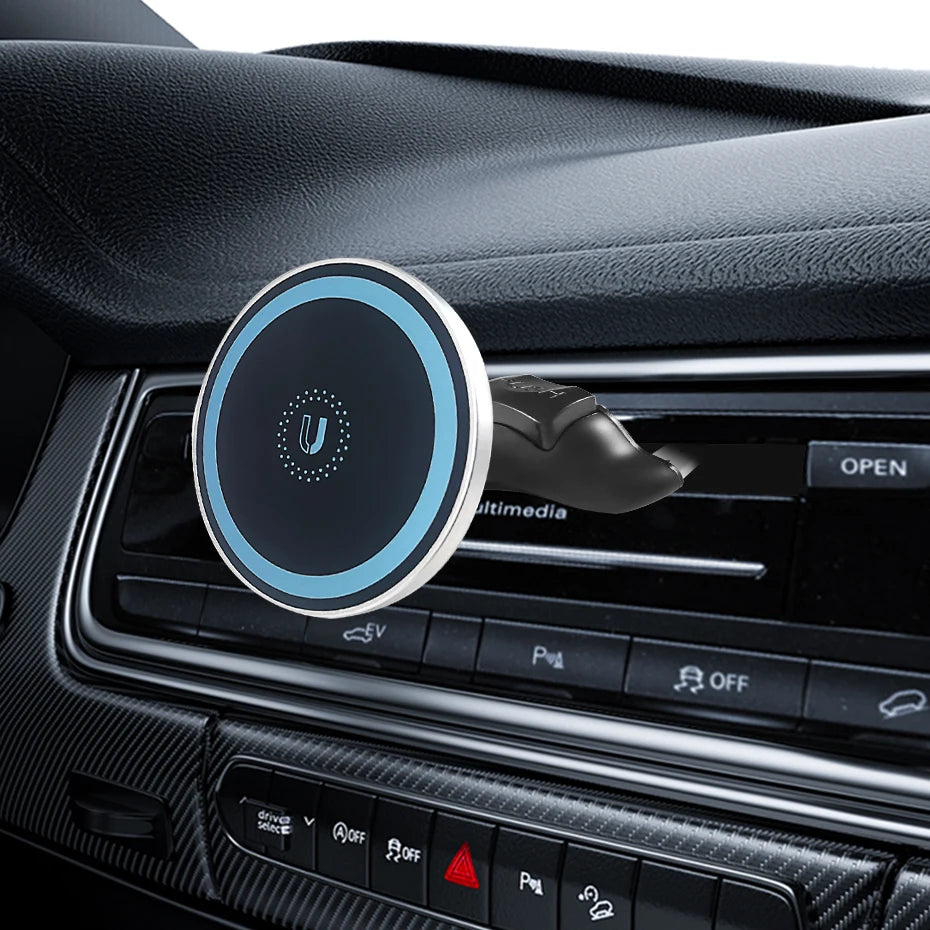 Suporte Magnético Telemóvel CD Carro - MagSafe, Ajustável, Universal, iPhone/Outros