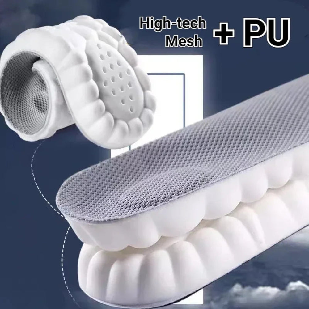 Palmilhas de Massagem 4D - Super Macias, Suporte Arco, Antiderrapantes, Unissexo