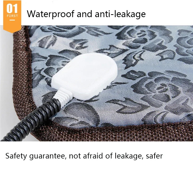 Tapete Aquecido Animal Estimação - Temp. Ajustável, Impermeável, Temporizador, Cães/Gatos