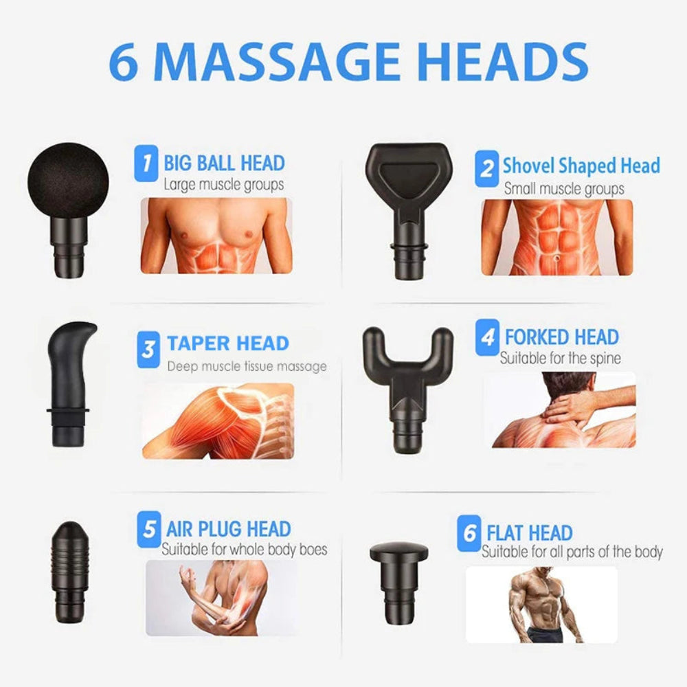 Pistola de Massagem Muscular Profunda 30 Níveis - Relaxamento, Alívio Dor, Desporto, Silenciosa