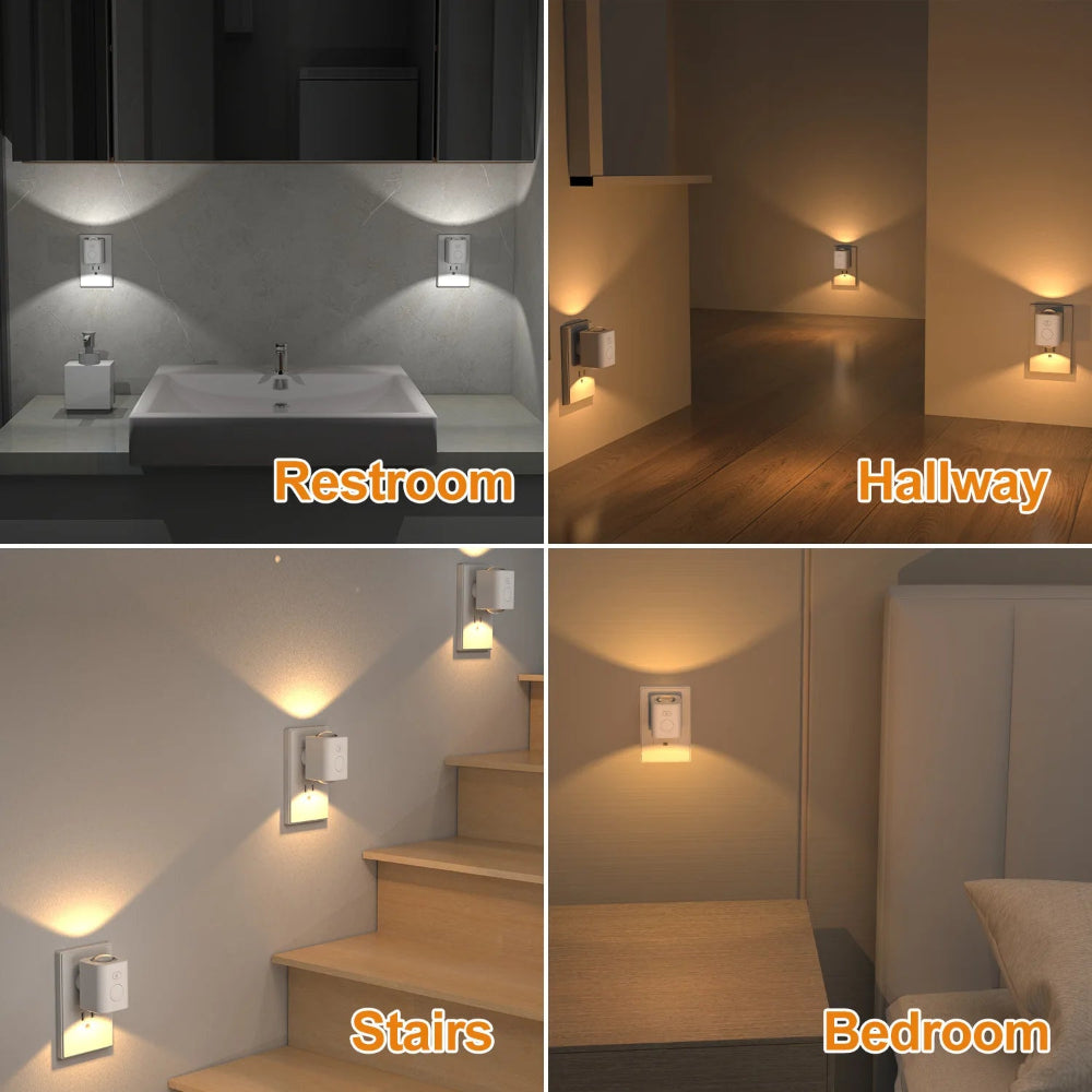 Lâmpada de Parede LED com Sensor Automático – Luz de Presença RGB 7 Cores para Corredores e Quartos