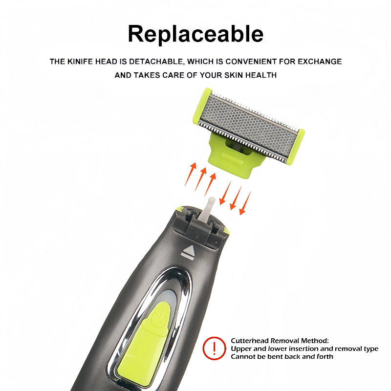 Barbeador Elétrico MLG - Aparador Portátil Corpo/Barba/Axilas, USB, Lavável, 3 Pentes