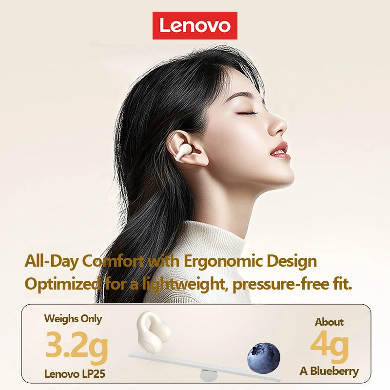 Fones de Ouvido Bluetooth LP25 OWS com Bateria de Longa Duração e Microfone