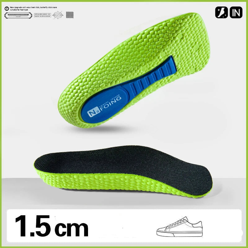 Palmilhas Aumento Altura Viscoelásticas - 1.5cm/2.5cm/3.5cm, Conforto, Suporte Arco