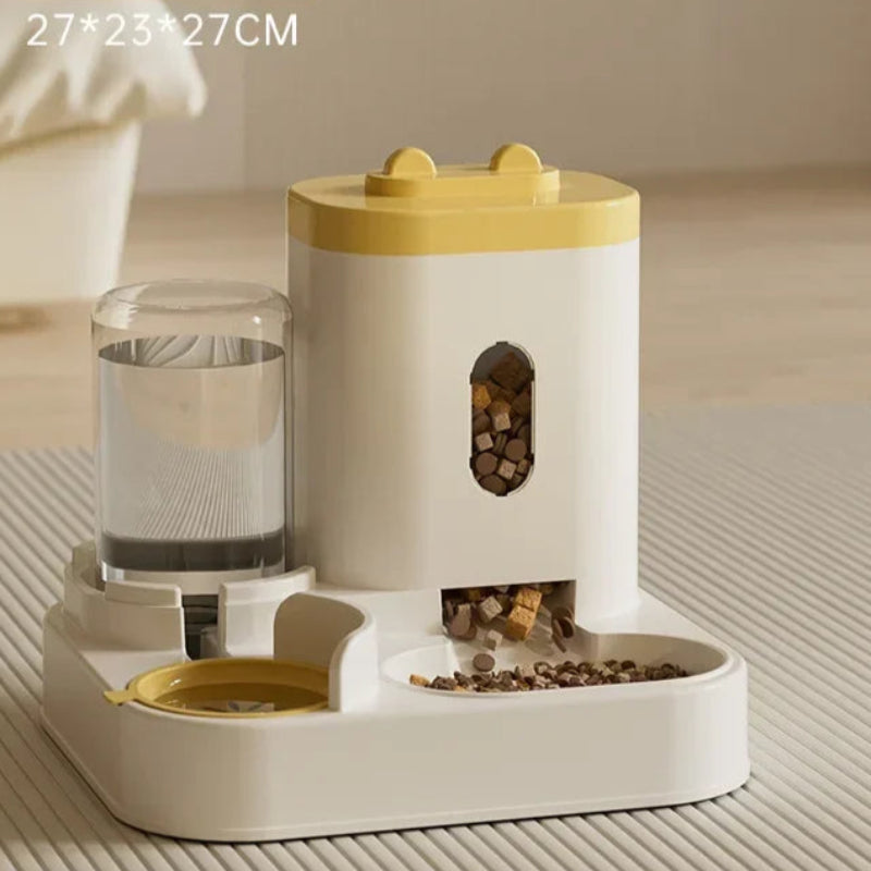 Alimentador Automático Cães/Gatos - Água e Comida, Grande Capacidade, Sem Eletricidade