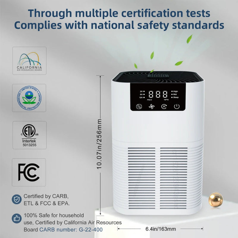 Purificador de Ar com Íons Negativos - HEPA, Aromaterapia, Fumo/Odores, Silencioso