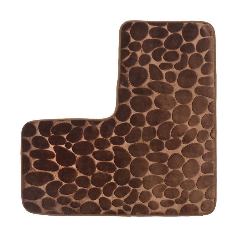 Tapete de Canto Banheiro Pedras - Espuma Memória, Antiderrapante, Absorvente, 80x80x40cm