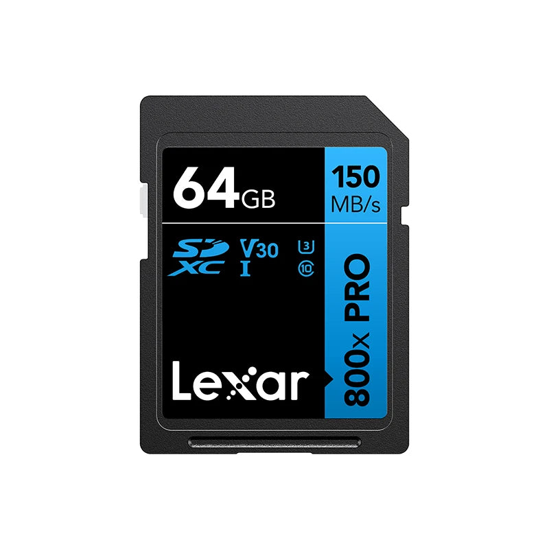 Cartão de Memória Lexar SD Pro 800x - 32GB/64GB/128GB - 150MB/s, UHS-I, C10/V10/V30
