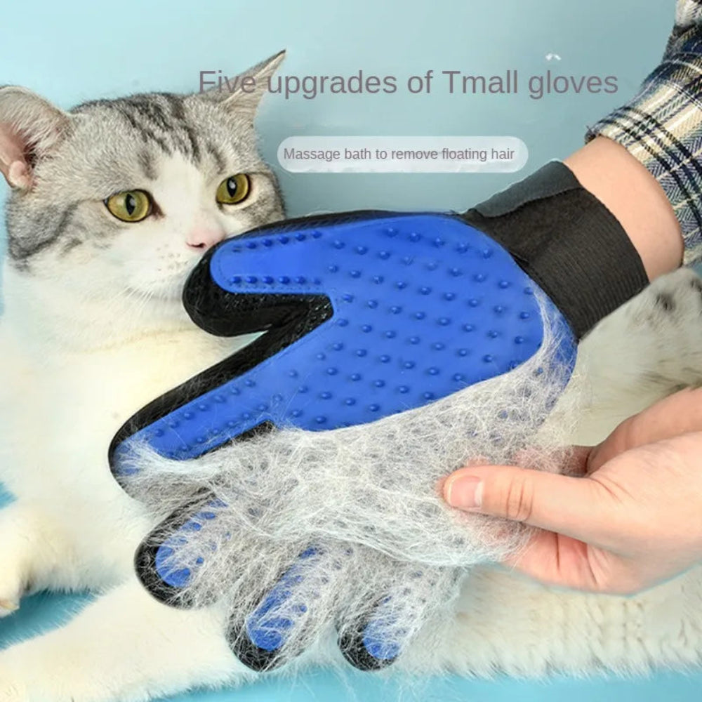 Luvas de Silicone 2 em 1 para Cães e Gatos - Tosa, Banho, Massagem e Remoção de Pelos