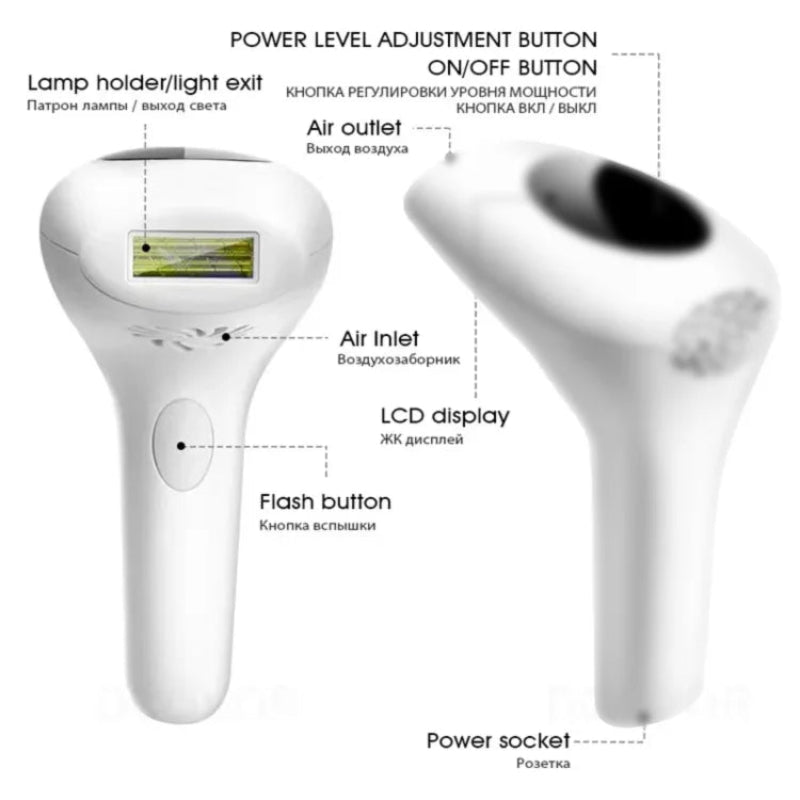 Depilador a Laser IPL Permanente 900.000 Flashes - Depilação Indolor, Casa, Corpo Inteiro