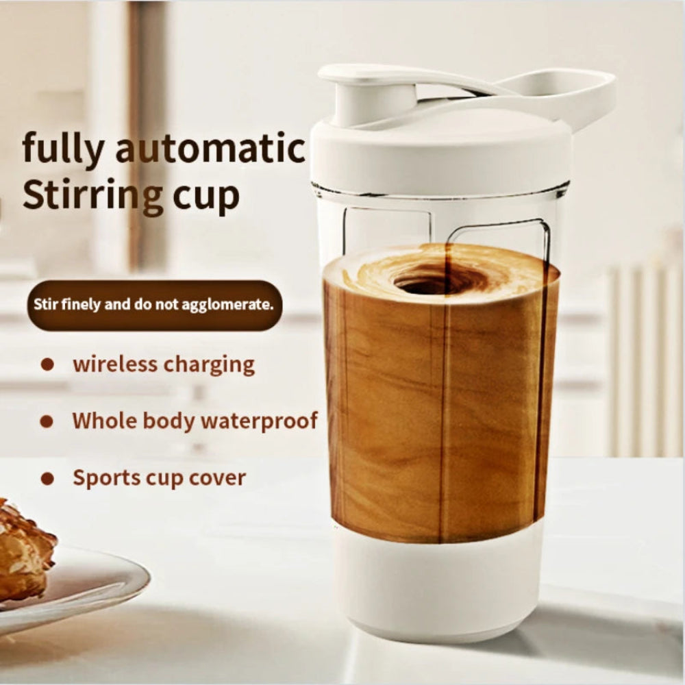 Copo Agitador Automático USB - Shakes Proteína, Portátil, Recarregável, 6 Lâminas