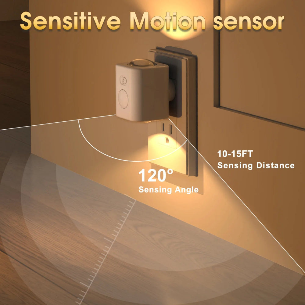Lâmpada de Parede LED com Sensor Automático – Luz de Presença RGB 7 Cores para Corredores e Quartos