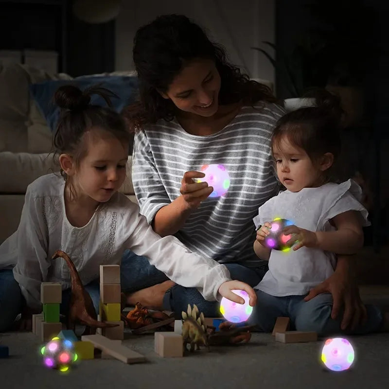 Bola Luminosa LED Interativa - Cães/Gatos, Crianças, Elástica, Piscante, Diversão Garantida