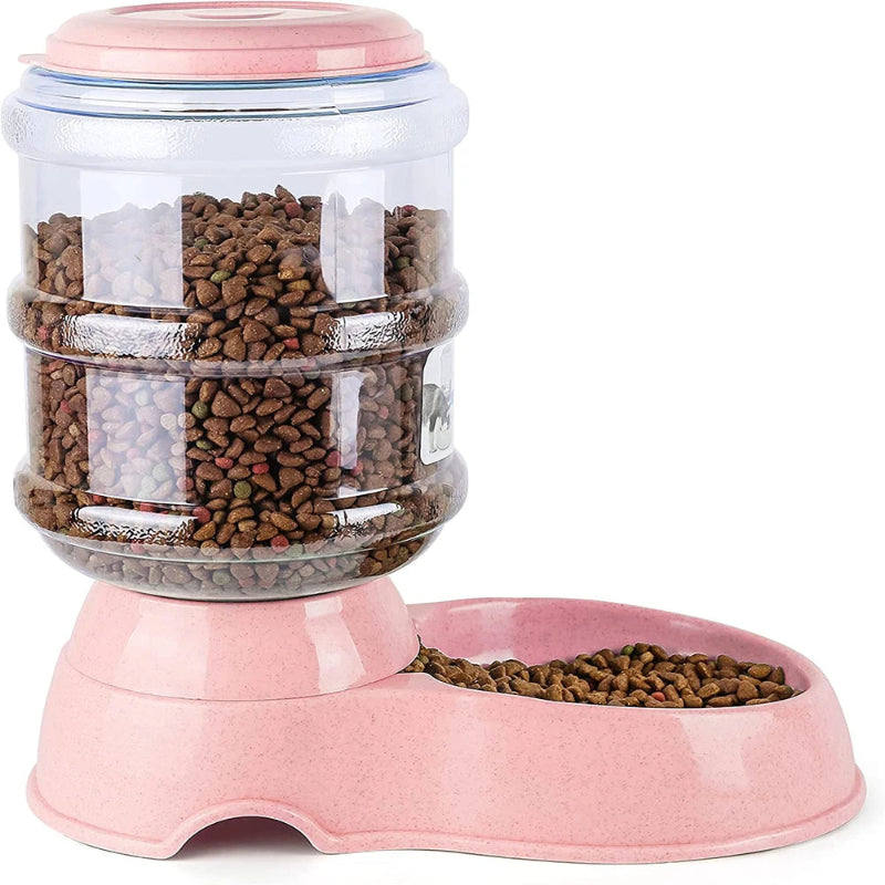 Distribuidor Automático Água/Comida - Grande Capacidade, Cães/Gatos, Tigela Bebedouro, 3,8 L
