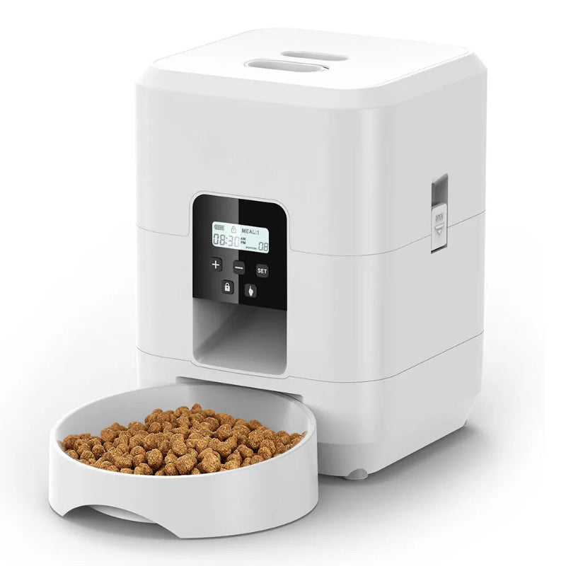 Alimentador Automático Inteligente - Gatos/Cães, Dispensador Quantitativo, Comida Lenta, LCD