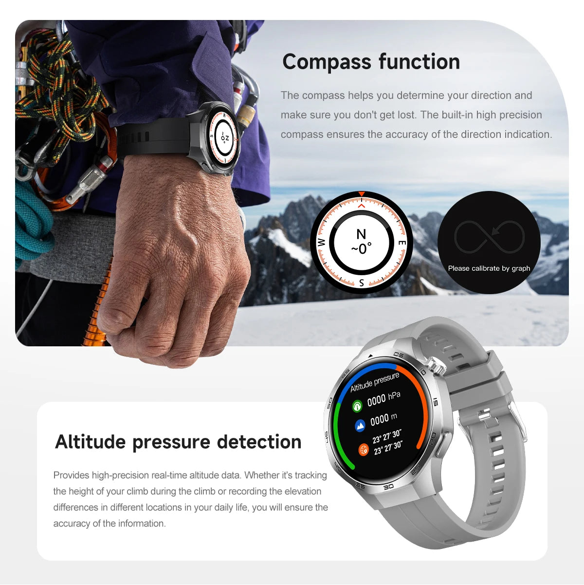 Smartwatch GT5 Pro - 2025 - AMOLED 1.53", NFC, Chamada BT, IP68, Rastreador GPS, Saúde, À Prova D'Água